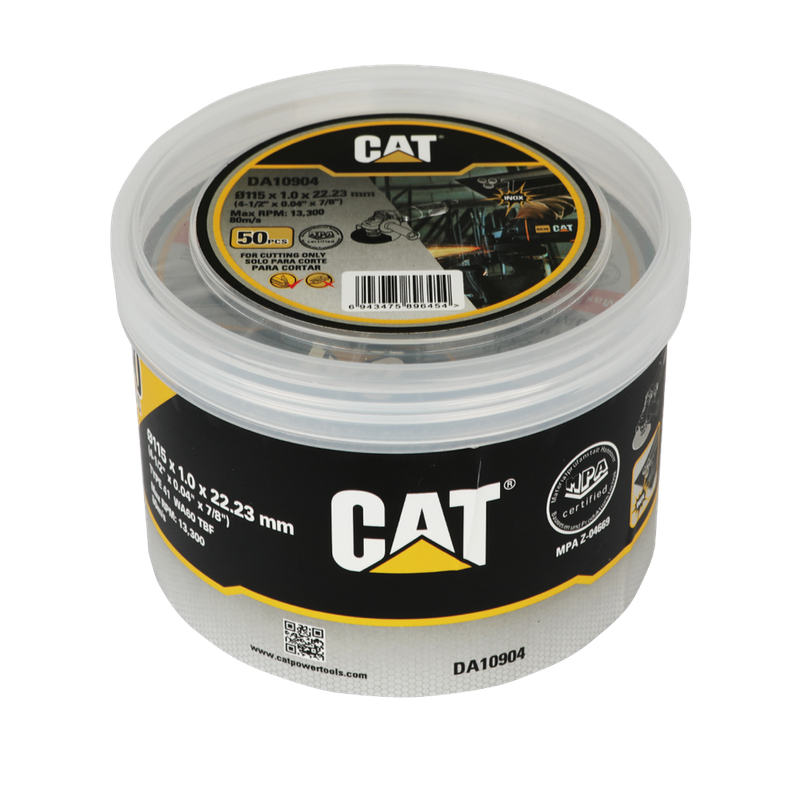 CAT Abrasive Flat Thin Cutting Disc - 115mm - 50 Pack - DA10904