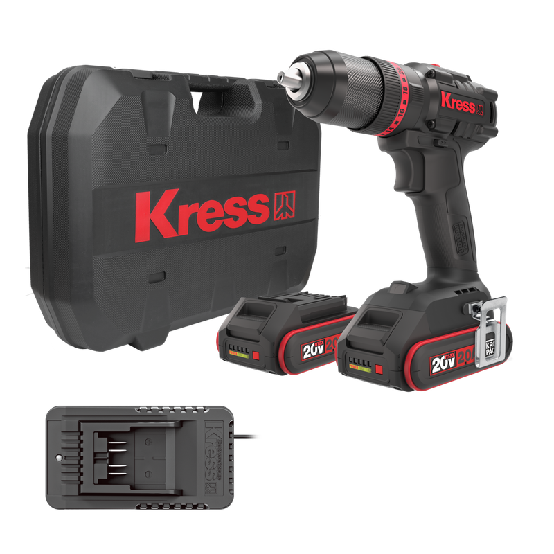 Kress 20V, 60Nm Hammer Drill Kit - KUC30.1