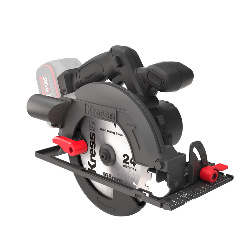 Kress 20V Cordless, Brushless 165mm Circular Saw - Tool Only - KUE12.9