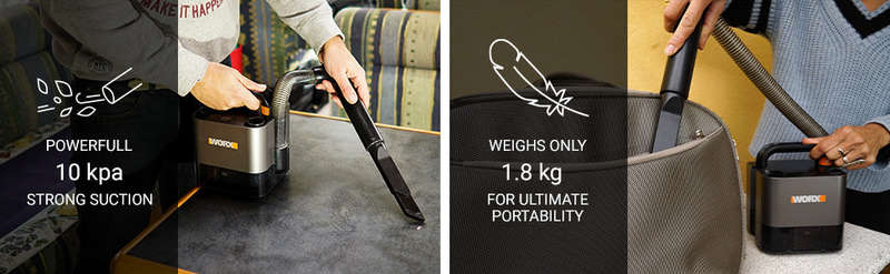 Worx Compact Cordless Car Vacuum Cleaner - Tool Only - WX030.9