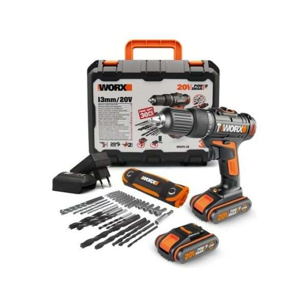Worx 20V 13mm Impact Drill Kit - WX371.10