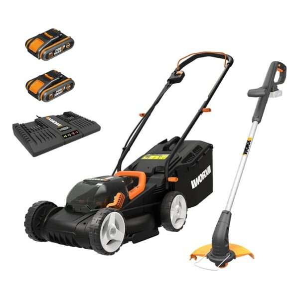 Worx 20V.40V Cordless Lawn Mower & Weed Eater Combo Kit - WG927E