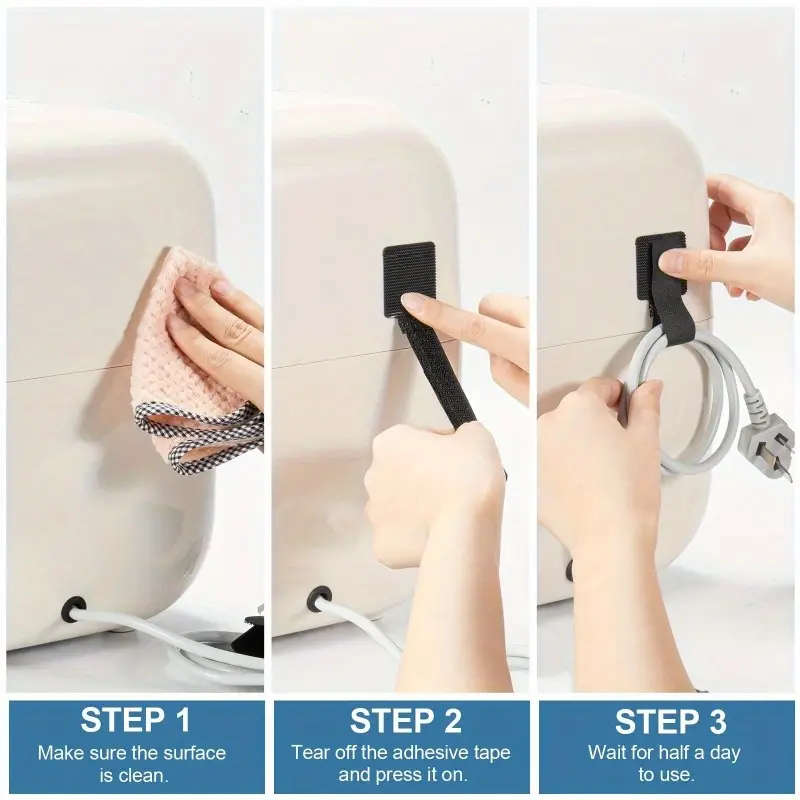 Set of 10 Hook & Loop cable organising straps