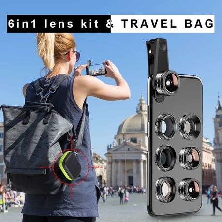 Apexel - Mobile Phone Clip-on 6-in-1 Camera Lens Kit