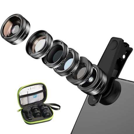 Apexel - Mobile Phone Clip-on 6-in-1 Camera Lens Kit