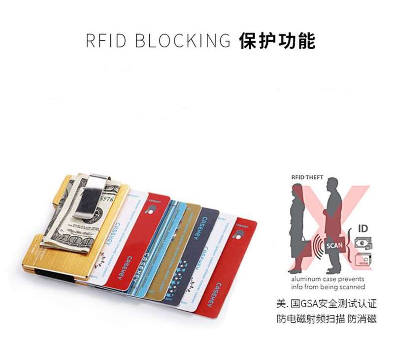 RFID Protection Minimalist/Slim Wallet - Casekey0001 Grey