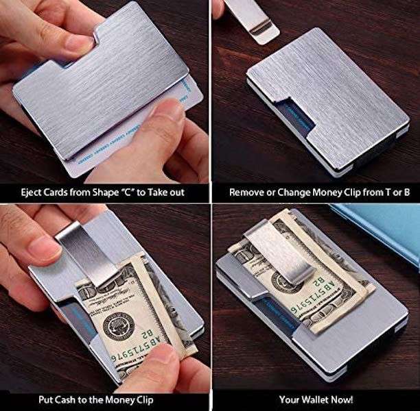RFID Protection Minimalist/Slim Wallet - Casekey0001 Grey