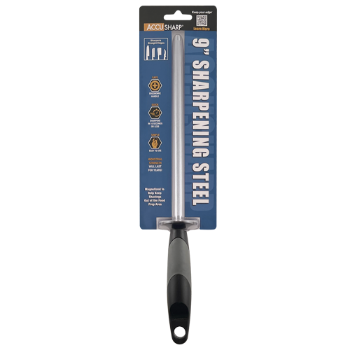 ACCUSHARP SHARPENING STEEL 9" - RUBBER GRIP