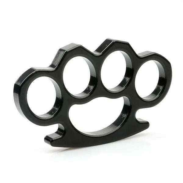 HEAVY DUTY 4 FINGER KNUCKLE DUSTER - BLACK
