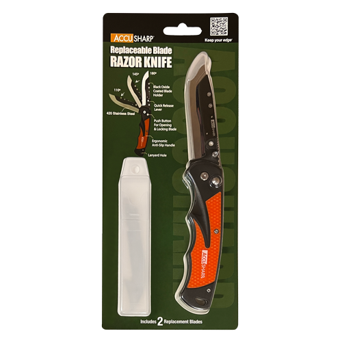 ACCUSHARP RAZOR KNIFE + 2 REPLACEMENT BLADES