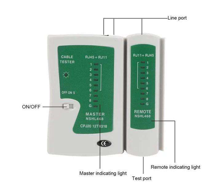 ANDOWL NETWORK CABLE TESTER, RJ11/RJ45 - Q314