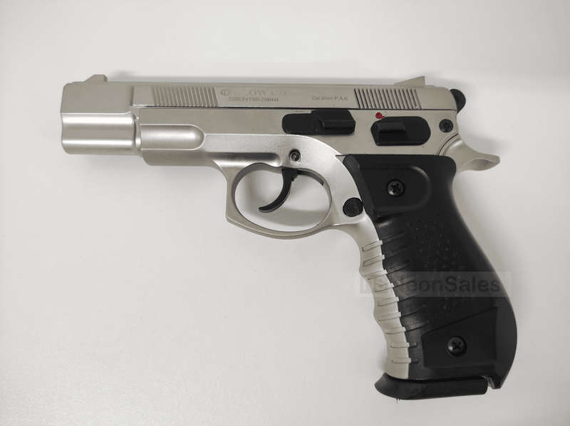 BLOW C75 BLANK GUN - SATIN W/ BLACK GRIPS &