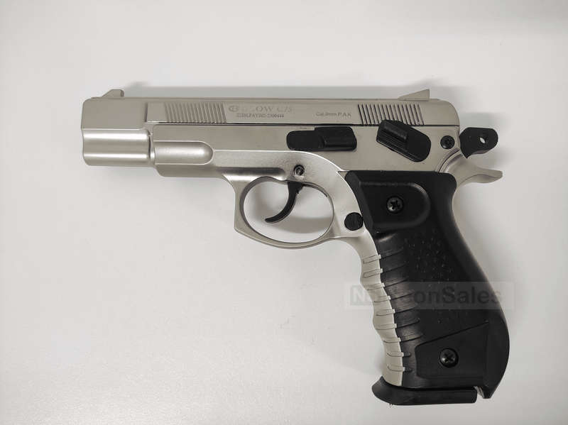 BLOW C75 BLANK GUN - SATIN W/ BLACK GRIPS &