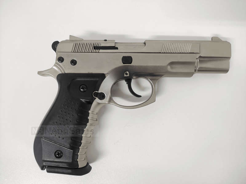 BLOW C75 BLANK GUN - SATIN W/ BLACK GRIPS &