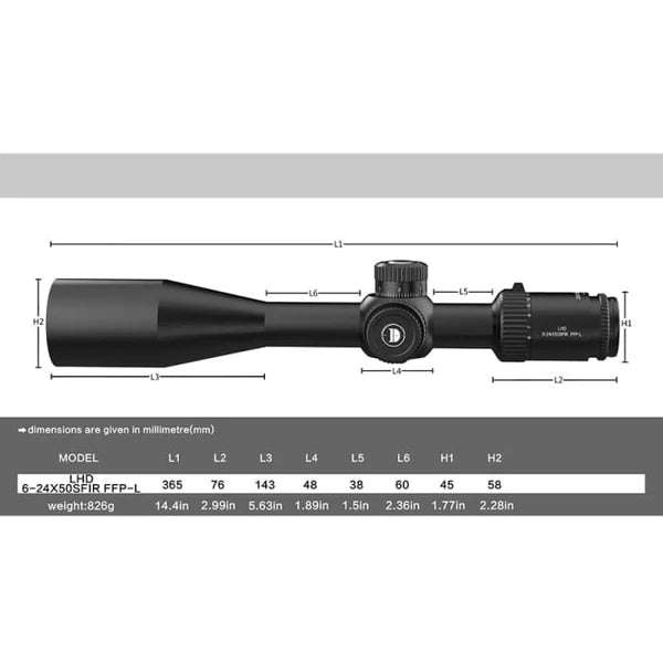 DISCOVERY LHD 6-24X50 SFIR FFP-L SCOPE
