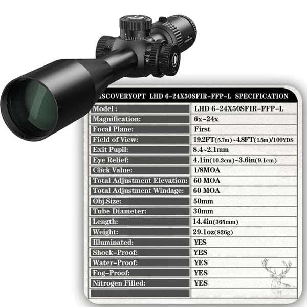 DISCOVERY LHD 6-24X50 SFIR FFP-L SCOPE