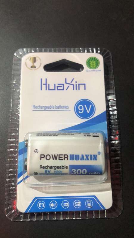 HUAXIN Ni-MH 9V BATTERY (RECHARGEABLE) - 300 MAH