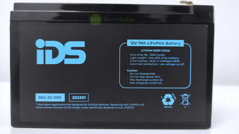 IDS 12V 7AH  LITHIUM LIFEPO4 BATTERY WITH BMS