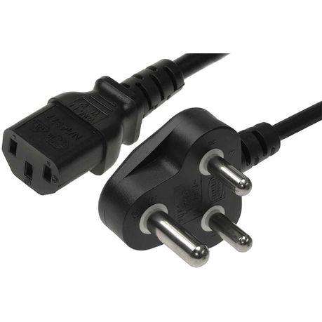 IEC C5 THREE PRONG TO TYPE M PLUG, 90 CM