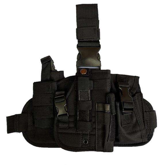 MOLLE DROPLEG PLATFORM W/ POUCHES - BLACK
