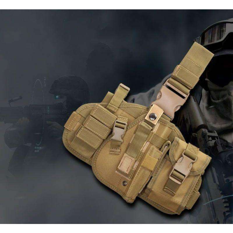 MOLLE DROPLEG PLATFORM W/ POUCHES - BLACK