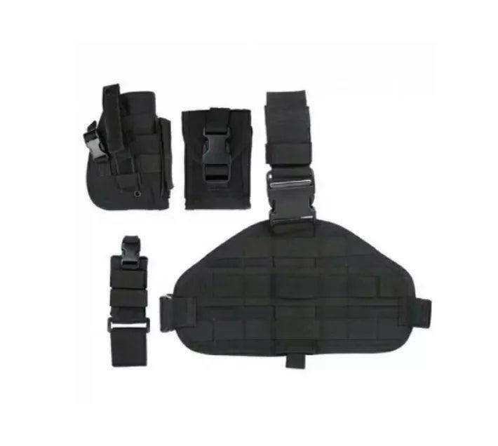 MOLLE DROPLEG PLATFORM W/ POUCHES - BLACK