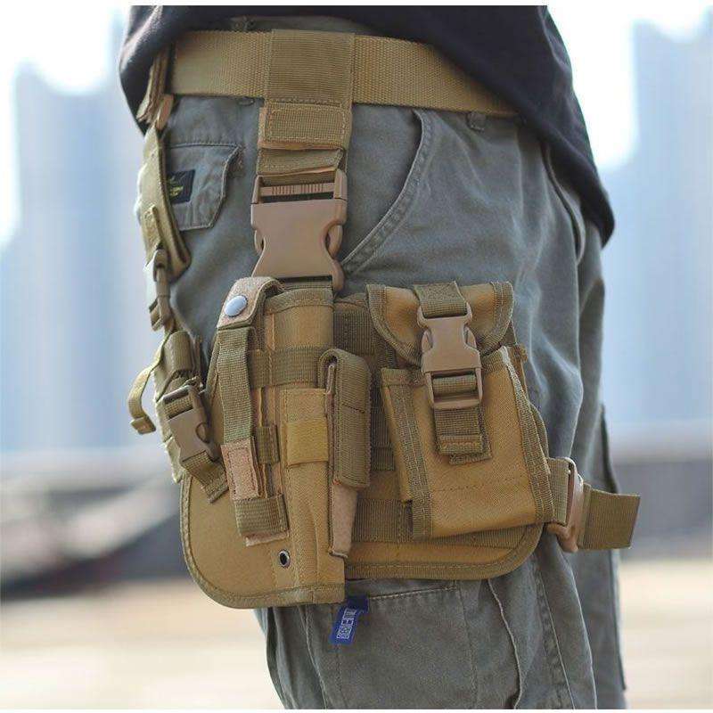 MOLLE DROPLEG PLATFORM W/ POUCHES - BLACK