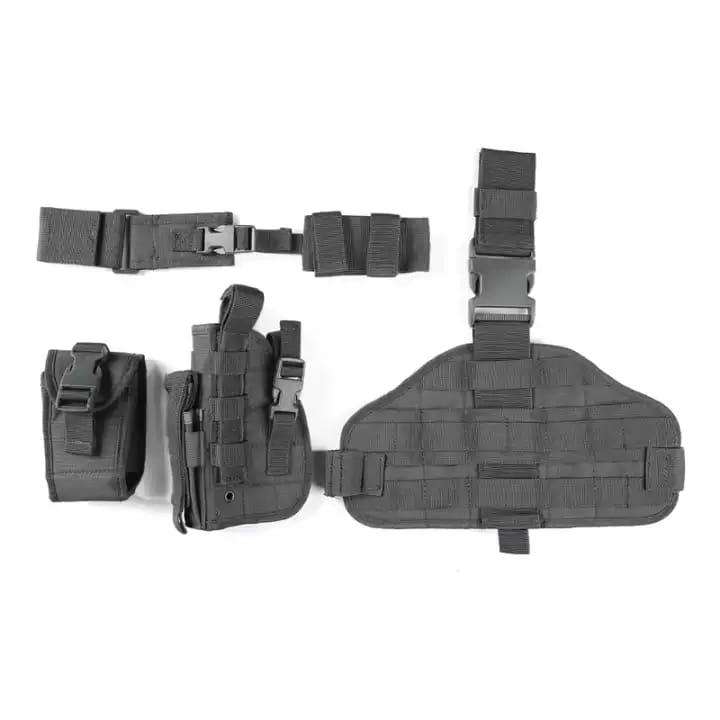 MOLLE DROPLEG PLATFORM W/ POUCHES - BLACK