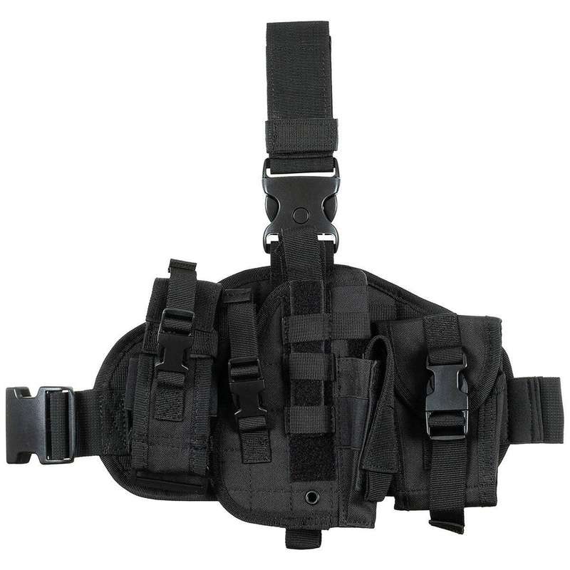 MOLLE DROPLEG PLATFORM W/ POUCHES - BLACK