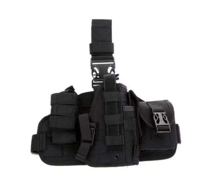 MOLLE DROPLEG PLATFORM W/ POUCHES - BLACK