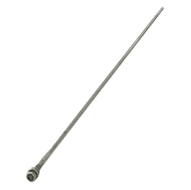 NEMTEK EARTH SPIKE GALVANIZED WITH NUTS - 1.2M
