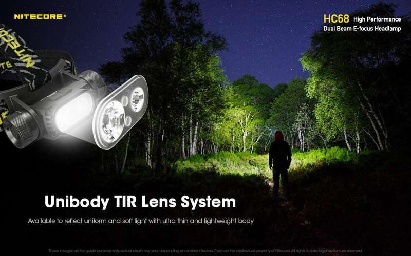 NITECORE HC68 DUAL BEAM E-FOCUS HEADLAMP