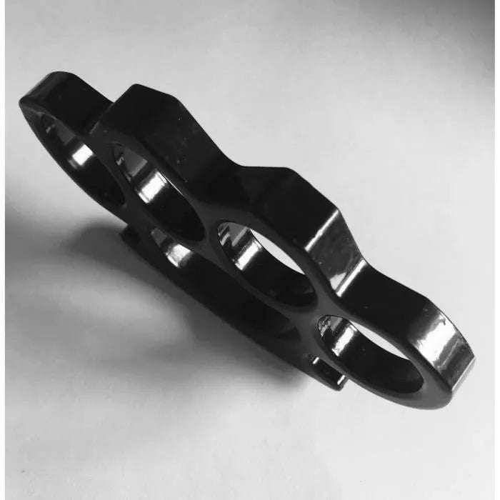 HEAVY DUTY 4 FINGER KNUCKLE DUSTER - BLACK