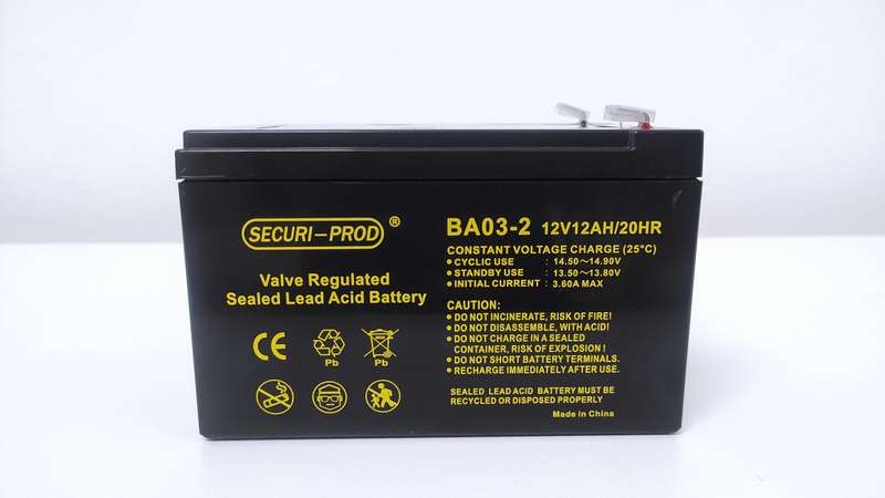 SECURI-PROD 12V 12AH LEAD ACID BATTERY