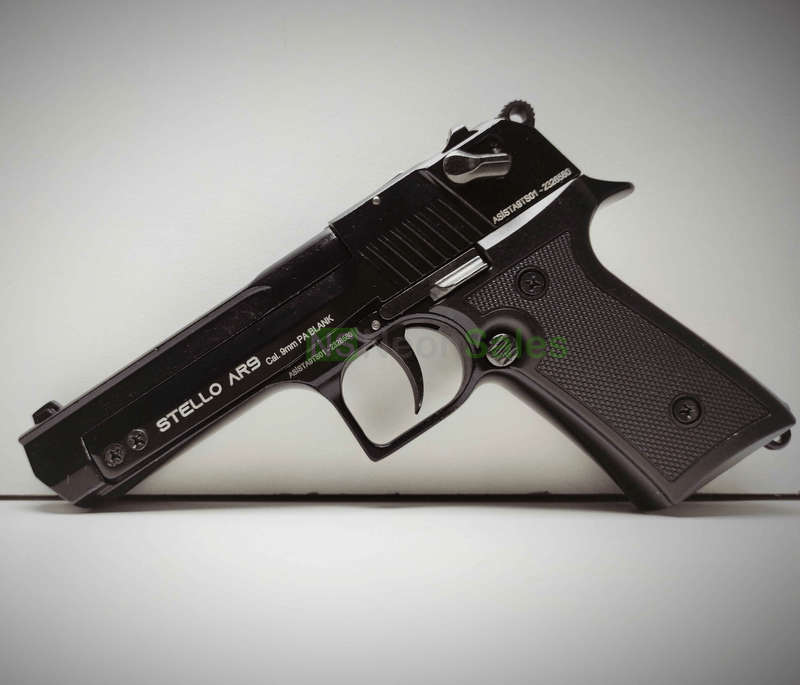 STELLO AR-9 BABY EAGLE+10 BLANKS+ HOLSTER+ TEARGAS