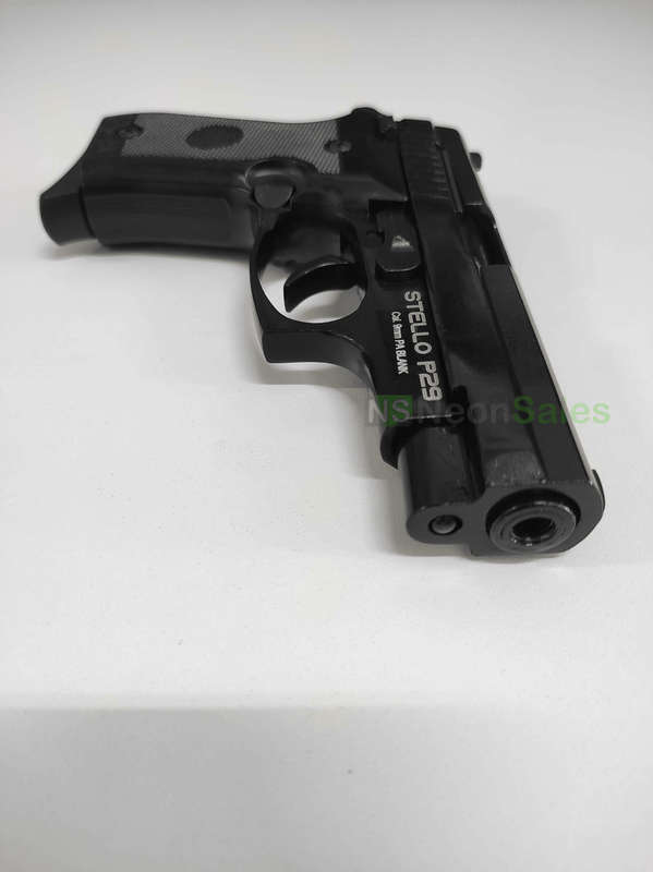 STELLO P29 BLANK GUN +10 BLANKS +HOLSTER + TEARGAS
