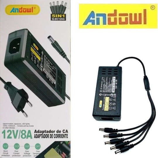 ANDOWL Q-DC1266 POWER ADAPTER-12V 8A 5-IN-1 AC/D