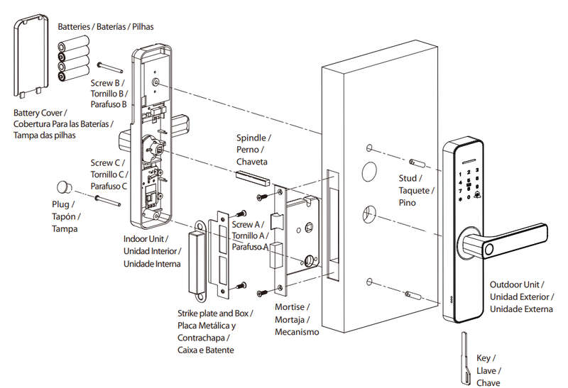ZKTECO ML100 SMART WIFI LOCK - FP KEYPAD READER