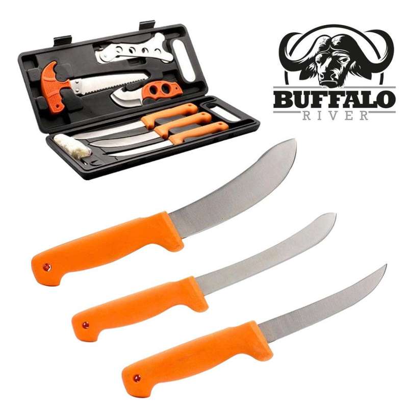 BUFFALO RIVER GAME PROCESSING ORANGE KNIFE SET