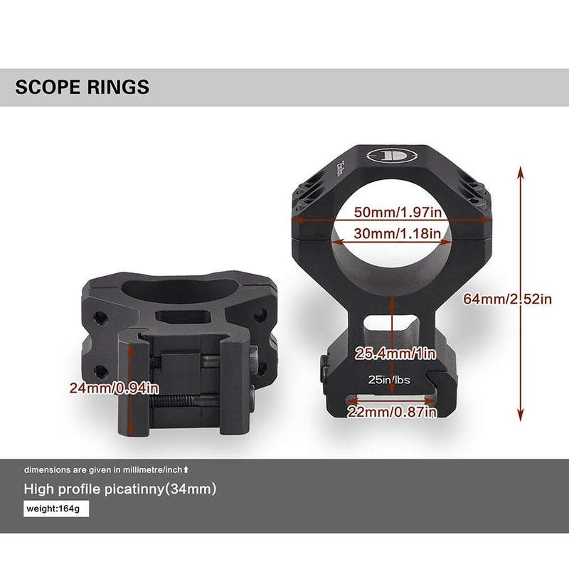 DISCOVERY 30MM PICATINNY SCOPE MOUNT SET