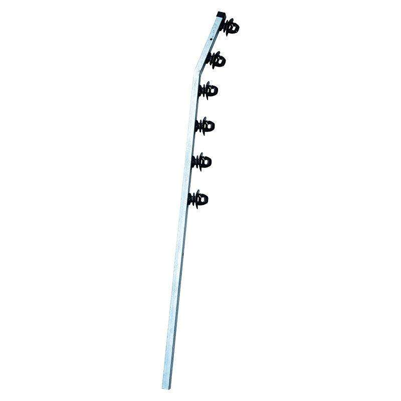 FENCE POLE 6 LINE SQUARE TUBE GAL ANGLED