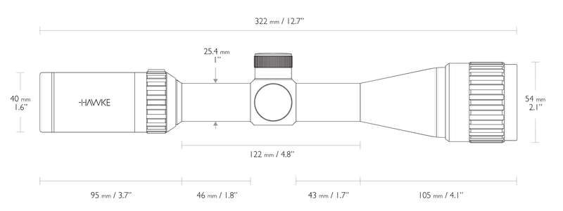 HAWKE FAST MOUNT 3-9X40 AO MILDOT - 11323