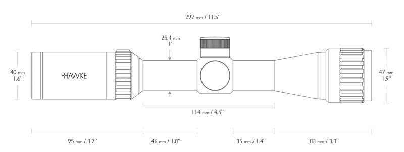 HAWKE VANTAGE 2-7X32 AO MIL DOT - 14111