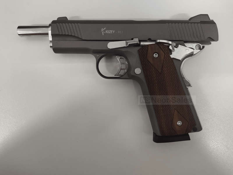 KUZEY 911 BLANK GUN - SMOKED W/ WALNUT GRIPS