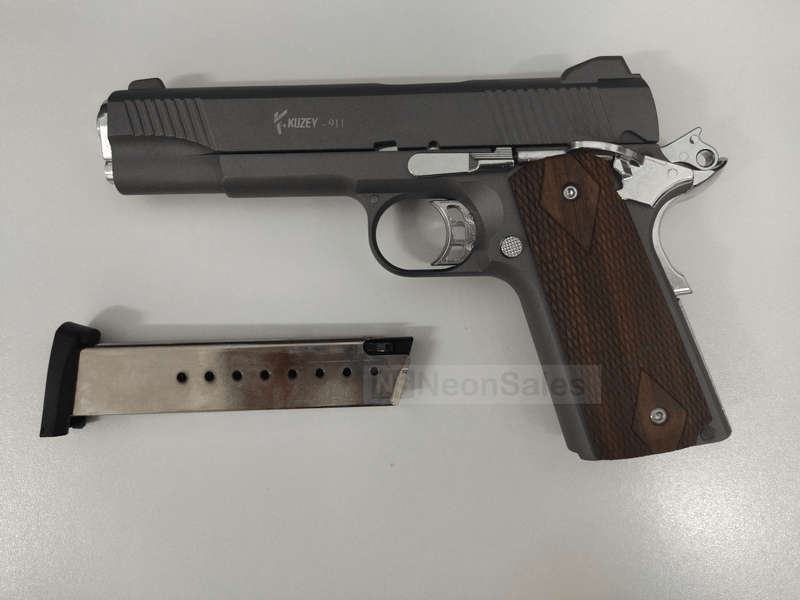 KUZEY 911 BLANK GUN - SMOKED W/ WALNUT GRIPS
