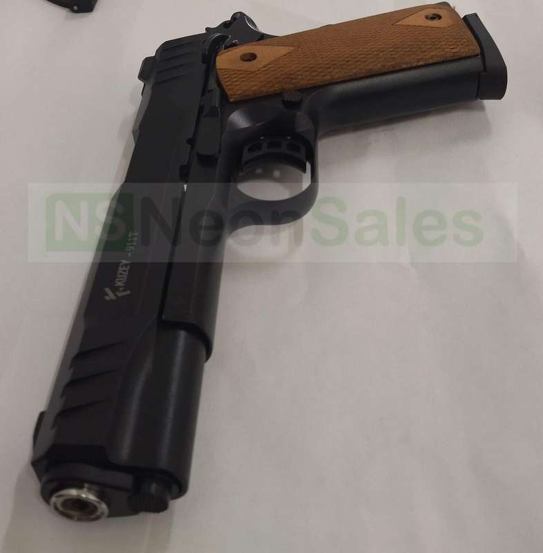 KUZEY 911-T BLANK GUN - ALL BLACK W/ WALNUT GRIPS