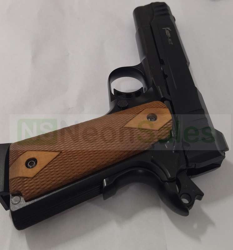 KUZEY 911-T BLANK GUN - ALL BLACK W/ WALNUT GRIPS