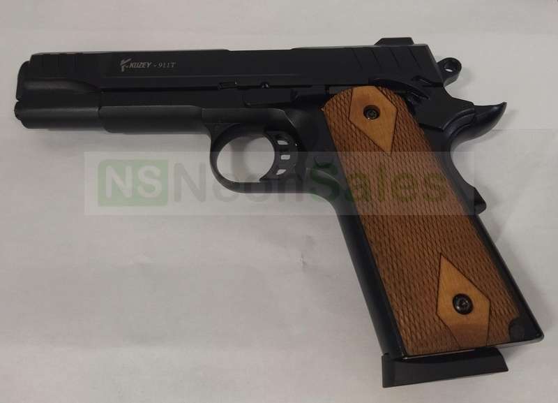 KUZEY 911-T BLANK GUN - ALL BLACK W/ WALNUT GRIPS