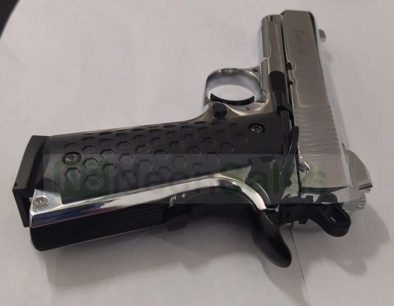 KUZEY 911SX #2 BLANK GUN - CHROME W/ BLACK TRIM