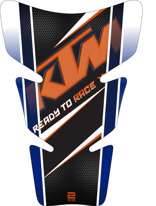KTM 1050, 1090, 1190, 1290 white, Blue, Orange and Black .  A universal Tank Pad which fits most ...
